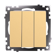 Выключатель трехклавишный Stekker Катрин золото GLS10-7108-08 49219 2