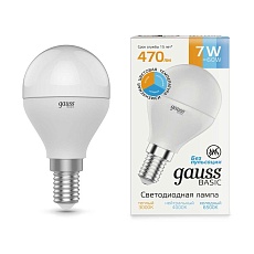 Лампа светодиодная диммируемая Gauss E14 7W 3000K-4000K-6500K матовая 1053147 3