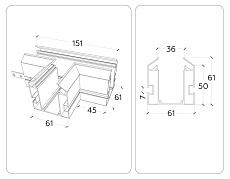 Коннектор T-образный встраиваемый Ambrella Light Track System Magnetic 220V GL1044 1