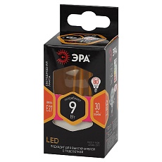 Лампа светодиодная филаментная ЭРА E14 9W 2700K прозрачная F-LED P45-9w-827-E14 Б0047020 2