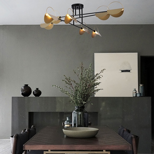 Потолочная люстра Eurosvet Grazia 70148/8 черный/золото Фото № 4