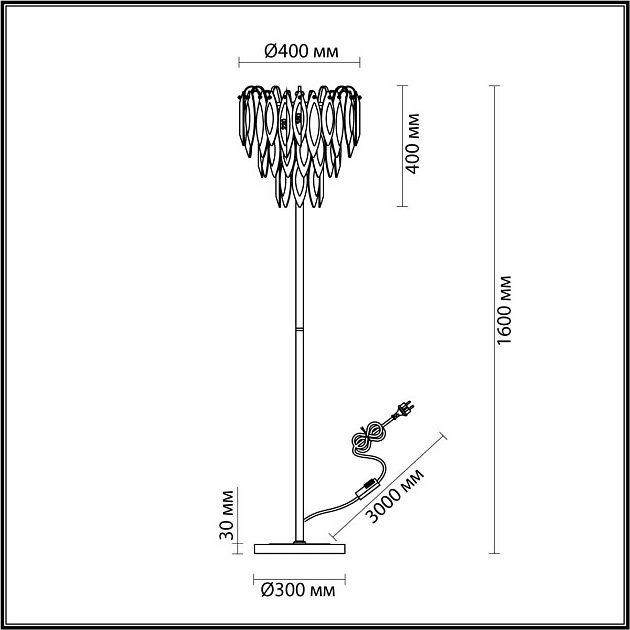 Торшер Odeon Light VILNA 5068/4F Фото № 2