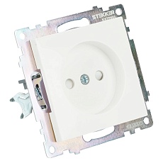 Розетка 2P Stekker Катрин со шторками белый GLS10-7109-01 39303 5
