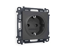 Комплект механизма электрической розетки AMBRELLA VOLT ALFA Графит мягкое касание с/з на винтовых зажимах QUANT (AP9060, VM141) MA906010