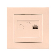 Валенсия розетка телефонная RG-11 1-местная кремовая EKF PROxima EWT01-034-20