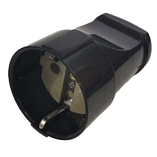 Розетка разборная General GRV-S-16-R-G-B-IP20, 16А, круглая, с/з, черная, IP20, 1/20/200