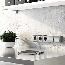 Розетка с заземлением Werkel Gallant серебряный W5071006 4690389167157 1