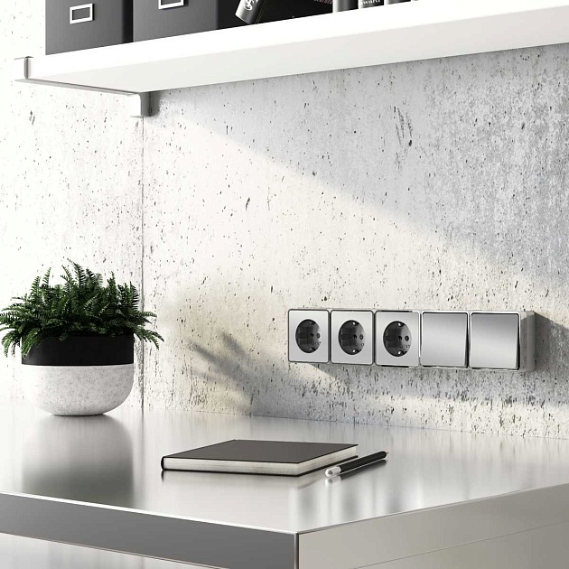 Розетка с заземлением Werkel Gallant серебряный W5071006 4690389167157 Фото № 2