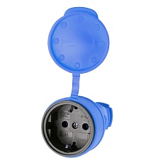 Розетка переносная 2P+PE Stekker Одри с крышкой синий RST16-21-44 39196 1