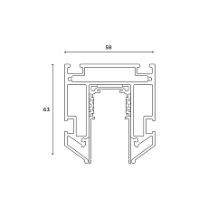 Шинопровод Hesby Lighting под натяжной потолок ElDeko, 48В-1м, чёрный HSBL_0072 1