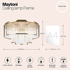 Потолочная люстра Maytoni Frame MOD174CL-09G 1