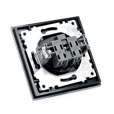 Розетка 2P Stekker Катрин со шторками черный GLS10-7009-05 39512 3