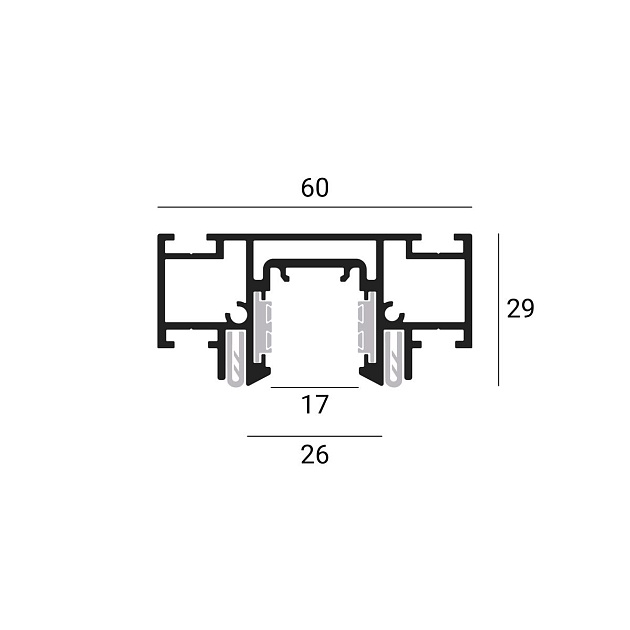 GRAFFIT Трек для натяжного потолка RS 3м черный Фото № 3