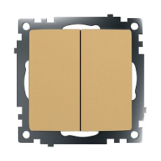 Выключатель двухклавишный Stekker Катрин золото GLS10-7104-08 49216 1