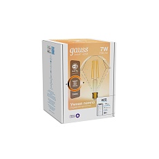 Лампа светодиодная диммируемая филаментная Gauss Smart Home Filament Diamond E27 7W 2500K золотистая 1350112 3