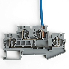 Зажим пружинный, 4-проводной проходной 2 уровня ЗНИ - 2,5 (JXB ST 2,5), серый Stekker 39967 3