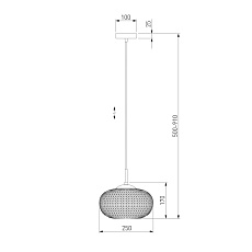 Подвесной светильник Eurosvet Gem 50262/1 серый 1