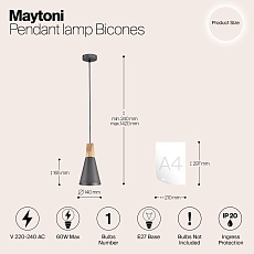 Подвесной светильник Maytoni Bicones P359-PL-140-C 1