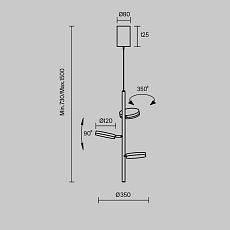 Подвесная светодиодная люстра Maytoni Fad MOD070PL-L18B3K 2