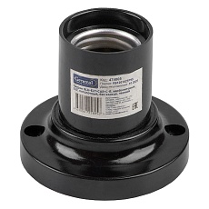 Патрон General GLH-E27-CAR-C-B, карболитовый, Е27, потолочный, без кольца, черный, 1/20/400