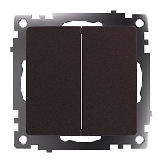 Выключатель двухклавишный Stekker Катрин шоколад GLS10-7104-04 49019 2