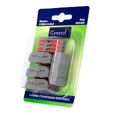 GTER5-03-BL5 клемма универсальная монтажная General 3-проводная двусторонняя, блистер 5шт