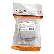 Выключатель двухклавишный Stekker Катрин серебро GLS10-7104-03 39578 2